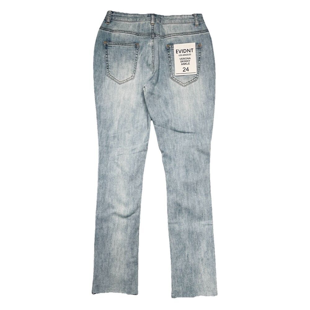 Evidnt Verona Skinny Ankle Jeans 24 (24x25.5) Blue Distressed Denim Womens - Picture 3 of 9